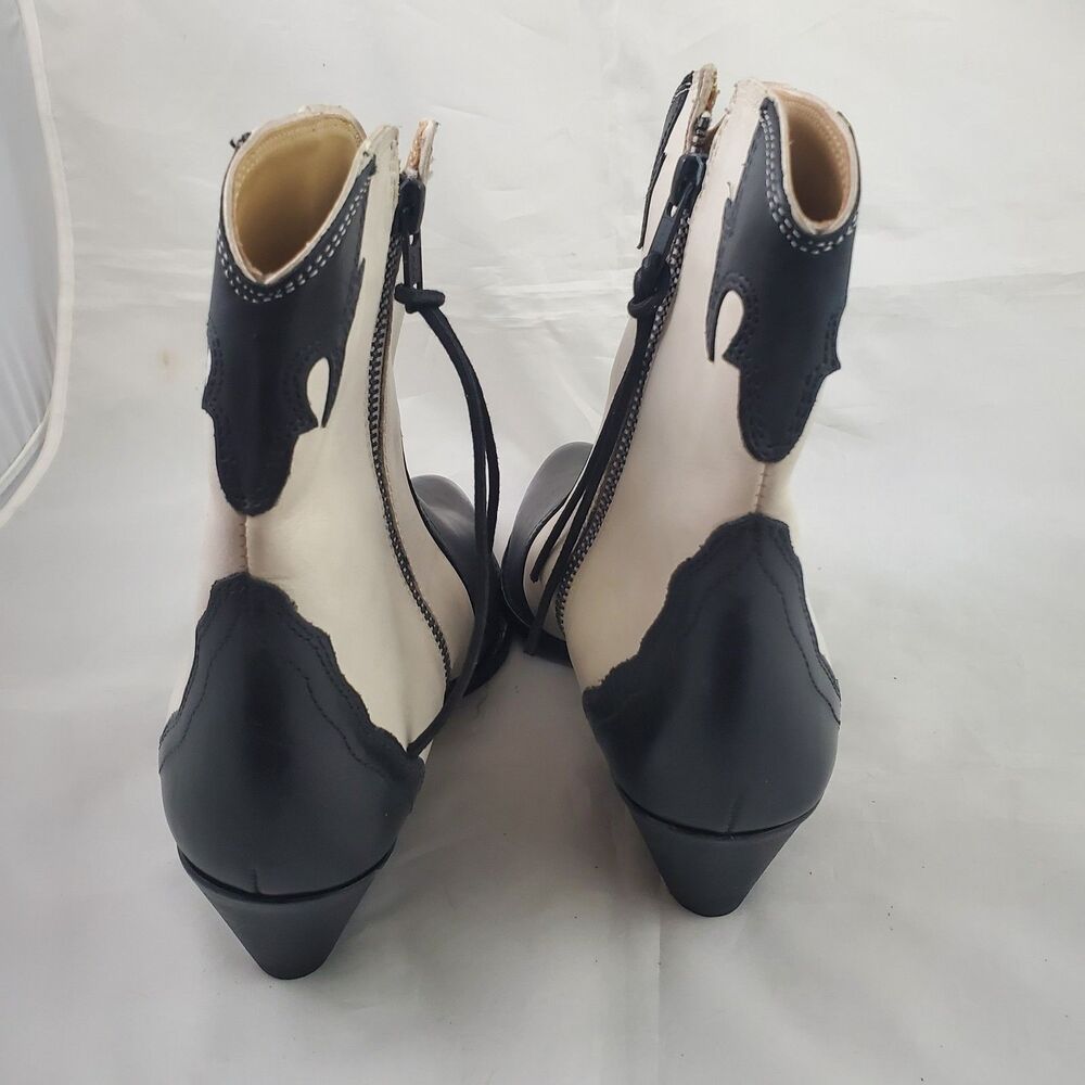 Free People New Frontier Western Boot 6 White Black Rodeo Cowgirl Country Ranch - Picture 4 of 12